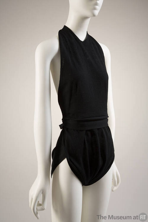 Black bathing suit with halter neck
