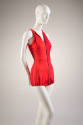 Red and orange one-piece swimsuit