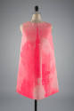 Pink sleeveless mini dress printed with rocket launch image