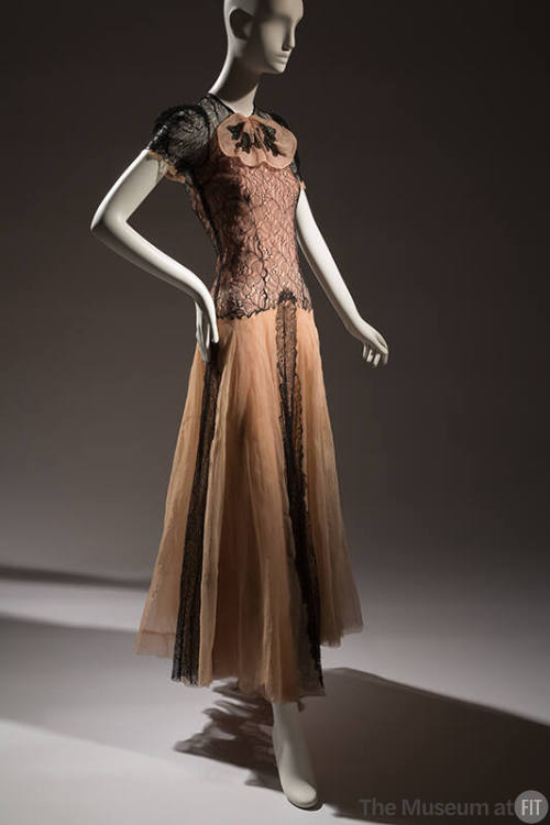 Ankle length peach pink slip with black lace shirt