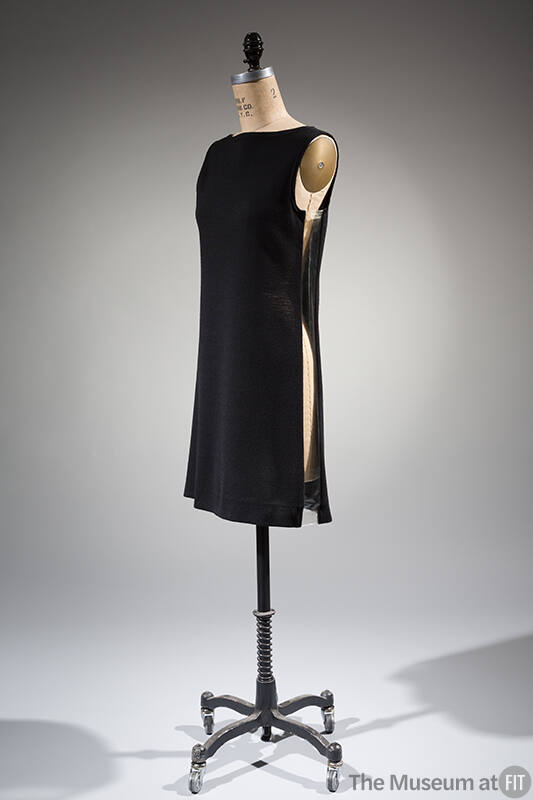 Black mini dress with clear plastic side panels