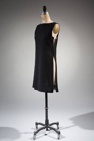 Black mini dress with clear plastic side panels