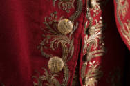 detail of gilt and silver embroidery and buttons 