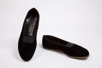 Pair of man's black velvet bedroom slippers