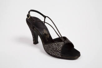Black, rhinestone studden sling back sandals and high heel