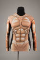 Beige, tan and off-white long sleeve t-shirt with print of male torso