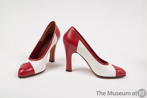 Red and white spectator pumps