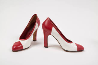 Red and white spectator pumps