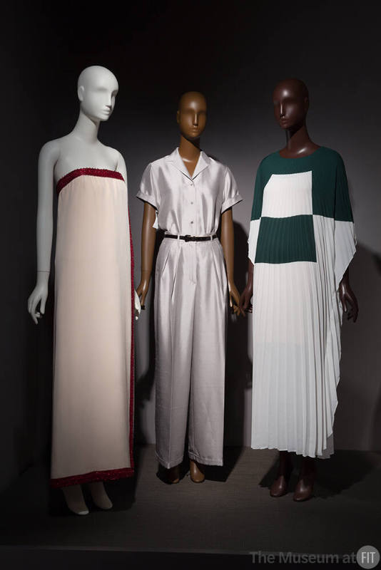 MinMax_03 Left to right 2014.38.2 (dress), 96.123.3 (top, pants),  2019.22.1 (dress)