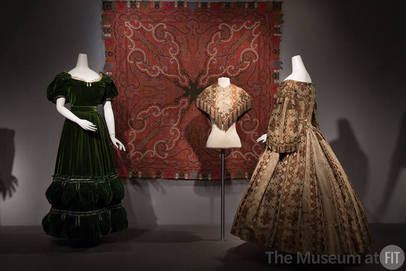 Unraveled_40 2006.13.1 (green dress),  86.157.9 (shawl wall), P82.5.3 (cape dress)