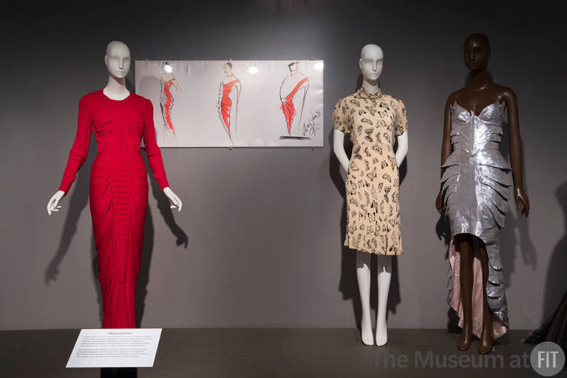 Nature_24 Left to right 71.265.13 (dress), 83.130.10 (dress), 2011.13.1 (silver dress)
