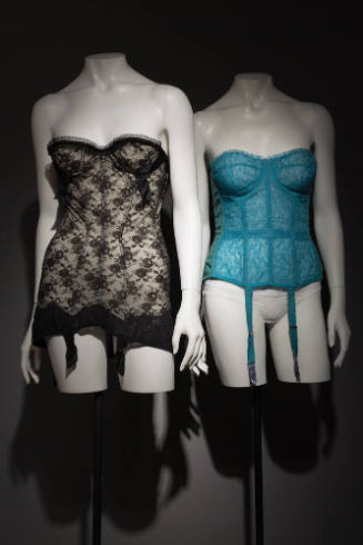Exposed: A History of Lingerie exhibition installation view of dressed mannequins 