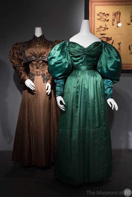 RetroSpective_30 P88.25.2 (dress), P88.28.1 (green dress), 2003.38.2B (scarf wall)