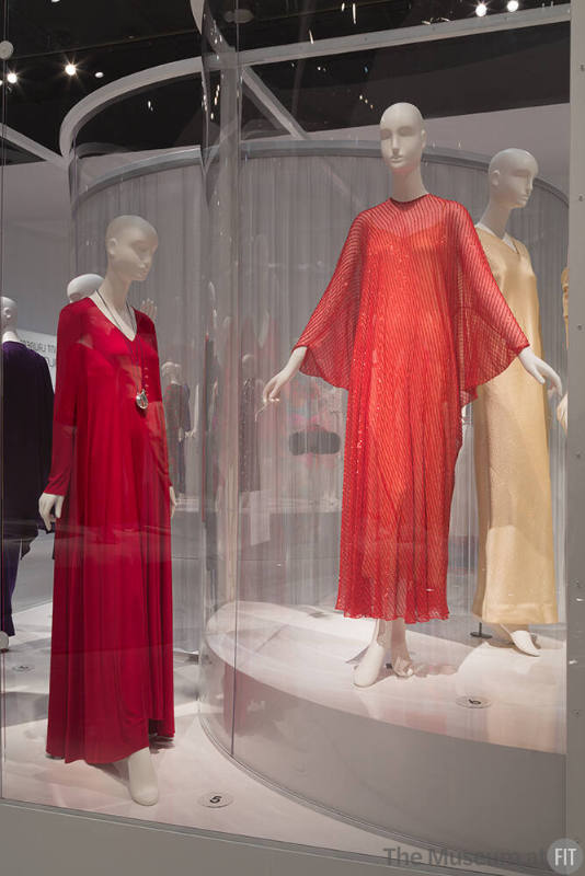 YSL+Halston_36 76.69.8 (red dress), 82.3.1 (orange caftan), 92.109.4 (satin dress)