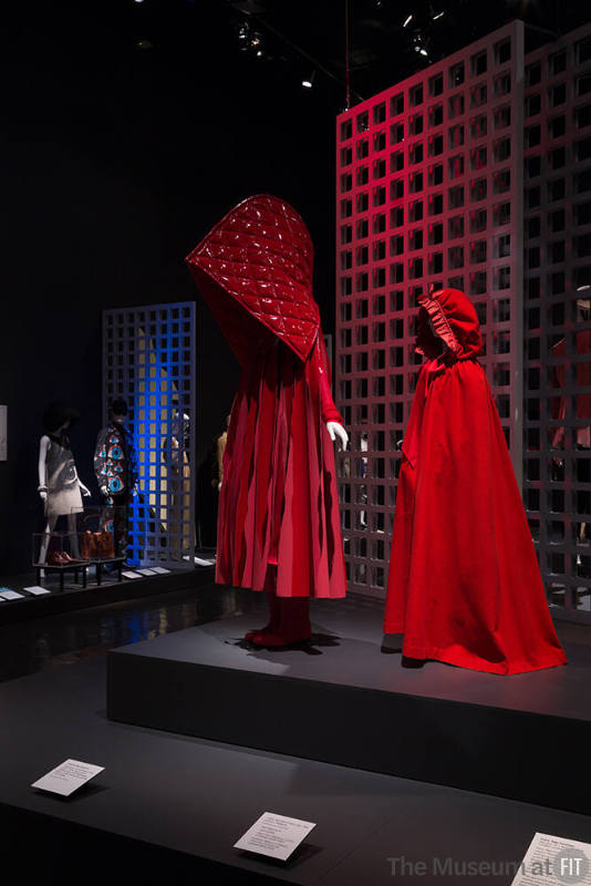 Exhibitionism_39 Left to right 2015.8.1 (red ensemble), 2002.36.1 (red cape)