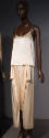 Ivory hip length camisole, with scoop  neck and seamless wide leg pants with draped corners